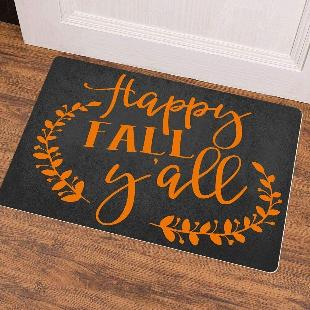 Happy Fall Y'all Door Mat Indoor Outdoor Entrance Mats for Home 23.6L x 15.7W